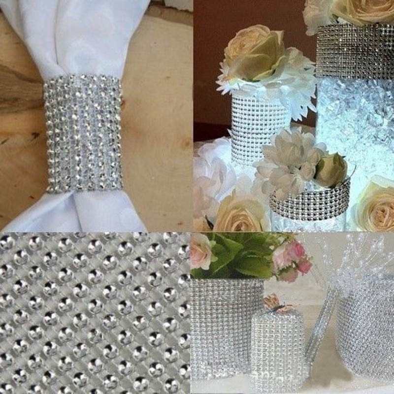 GETNOIVAS Dải lưới đính đá dài 90cm dùng trang trí