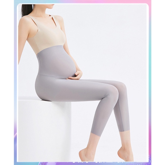 (PB) Quần Legging Lửng Da Cá Mập Mát Mẻ Nhẹ Và Mát Mẻ Cho Phụ Nữ Mang Thai
