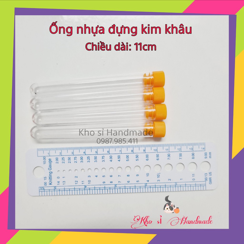 Ống nhựa đựng kim khâu len (Không kèm kim khâu)