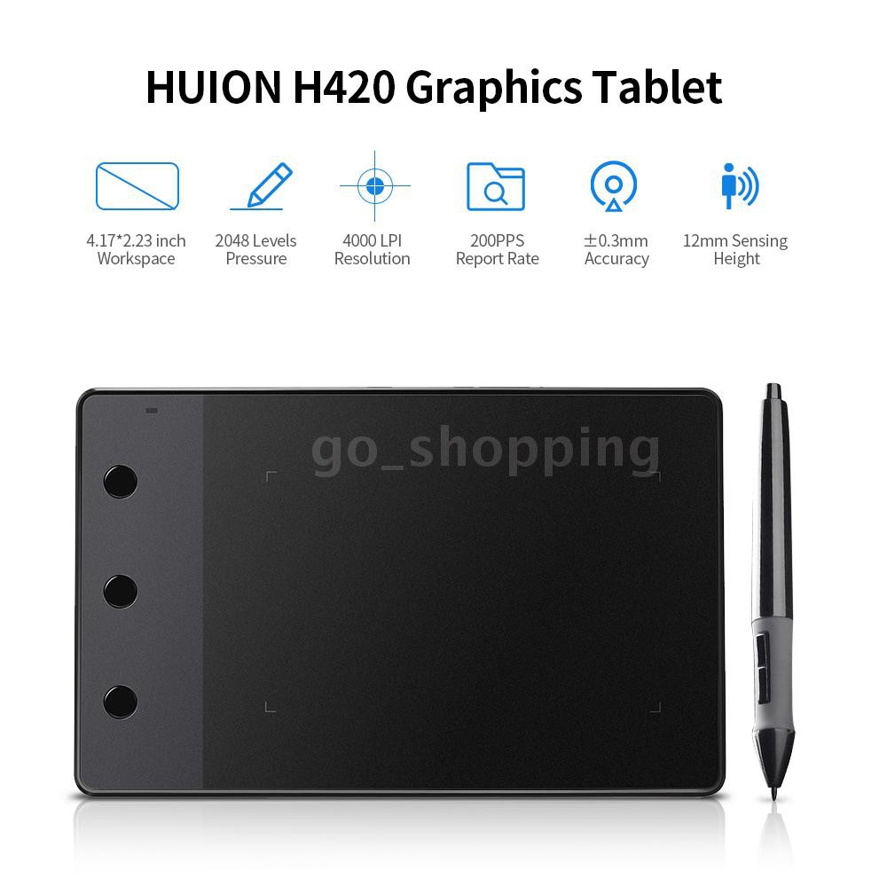 Bút Vẽ Đồ Họa Huion H420 Kèm 3 Chìa Khóa 2048 4000lpi