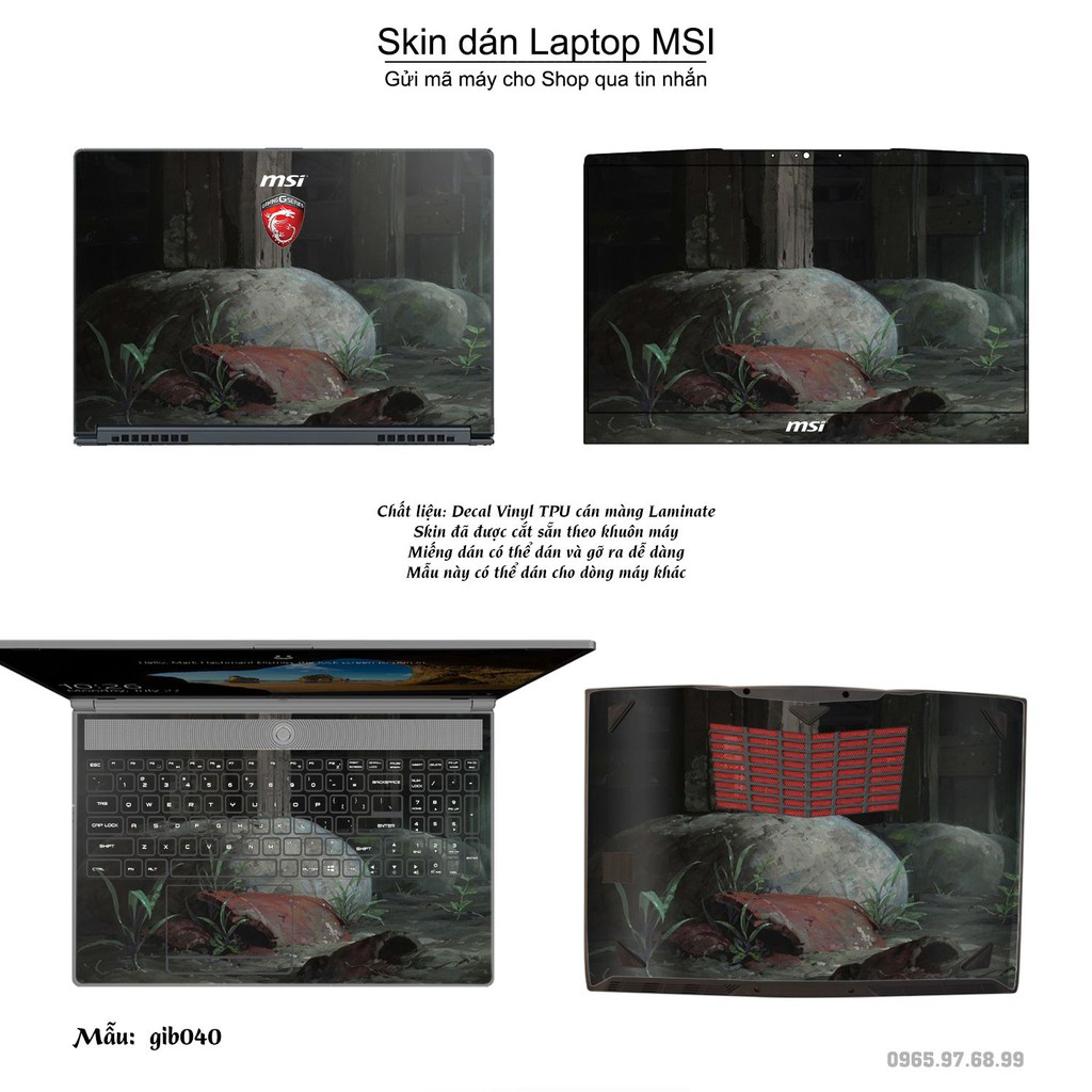 Skin dán Laptop MSI in hình Ghibli Nhật Bản (inbox mã máy cho Shop)