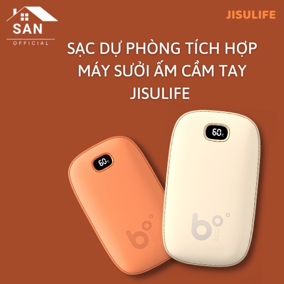 Sạc dự phòng mini kiêm máy sưởi ấm cầm tay Jisulife - Sạc nhanh 20W, sưởi ấm tay bằng cao su tự nhiên