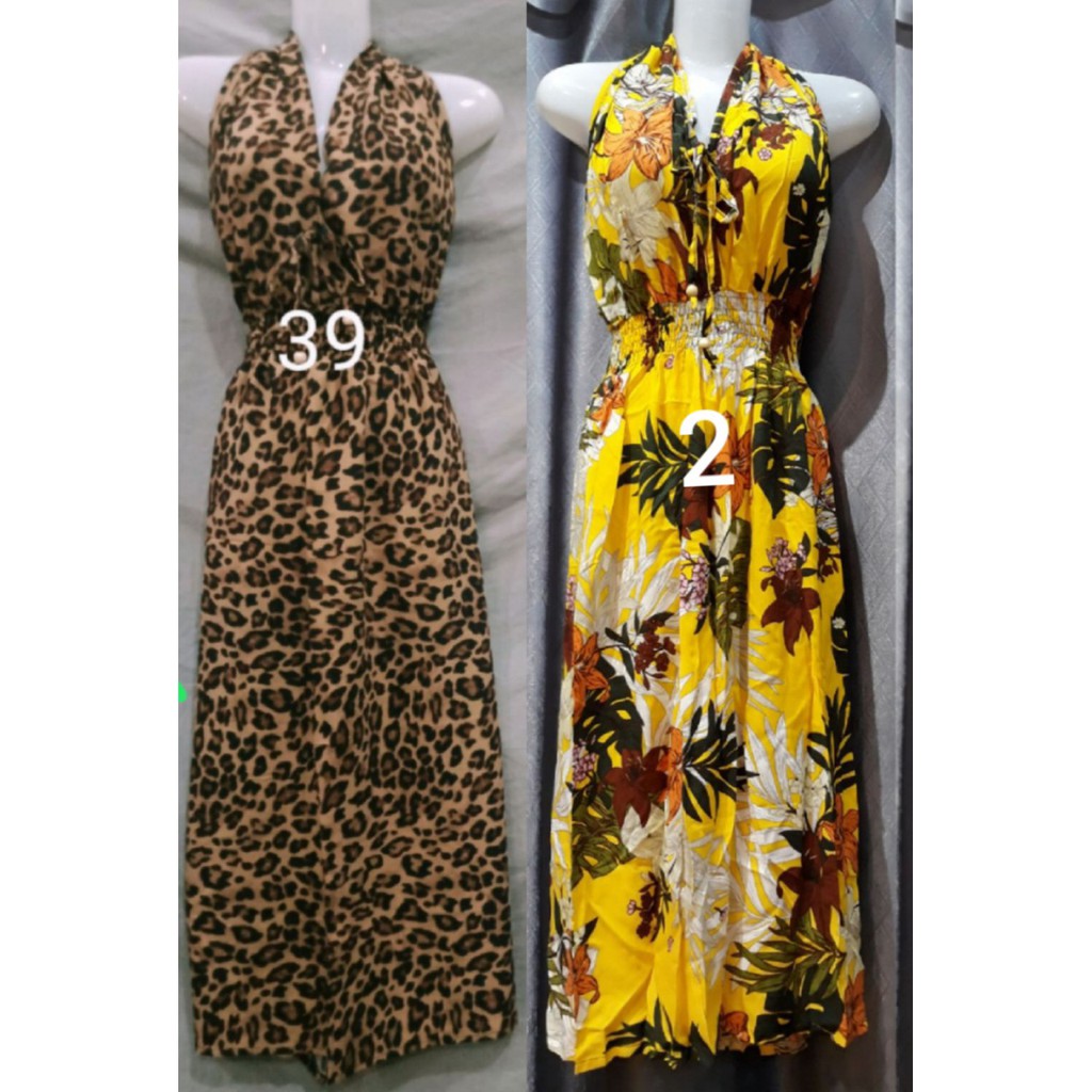 Maxi cổ buộc lanh thái [nhiều màu] | BigBuy360 - bigbuy360.vn