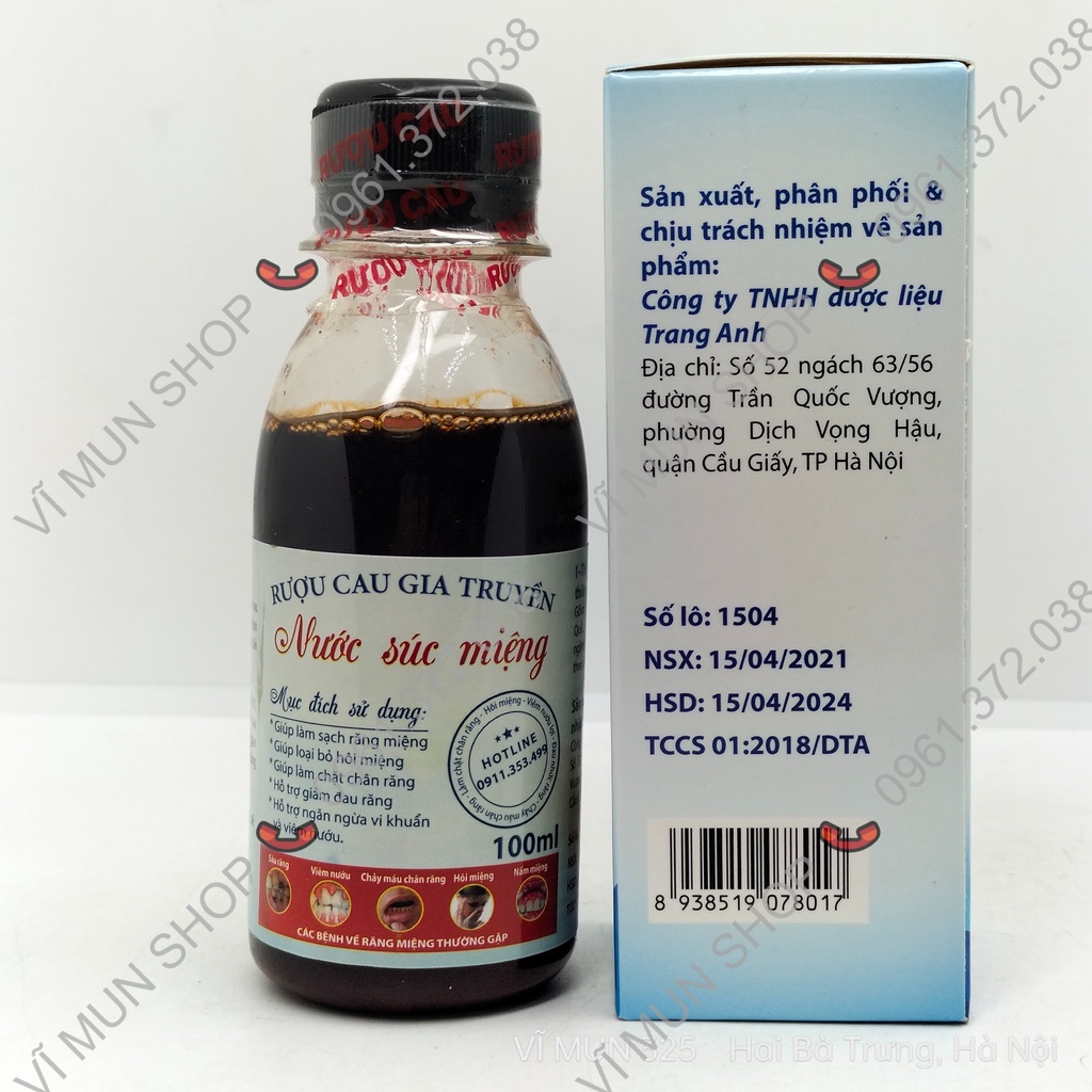 Nước súc miệng rượu cau gia truyền chai 100ml
