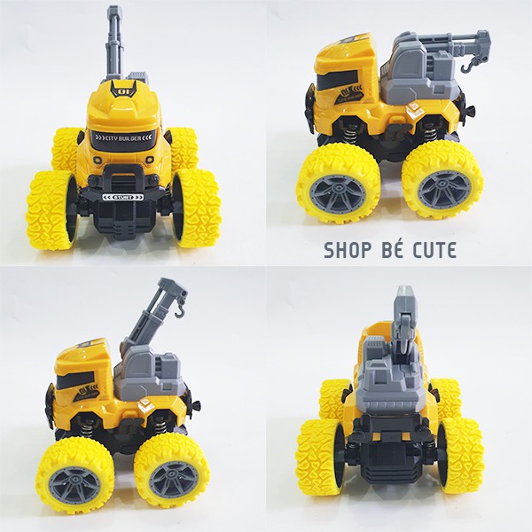 Đồ chơi xe chạy trớn nhẹ nhàng hình xe công trường  địa hình dành cho bé trai, xoay 360