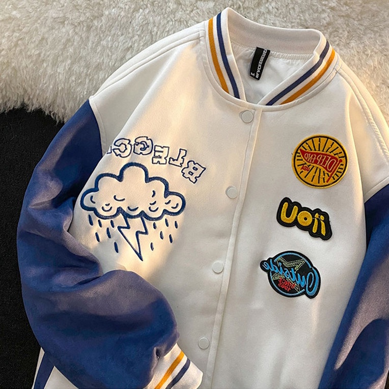Áo khoác Bomber Uoii - MayLinh shop - Áo khoác bóng chày Hàn Quốc Nam Nữ Unisex - Ulzzang Hot- Vải Kaki 2 Lớp Dày Ấm Đẹp
