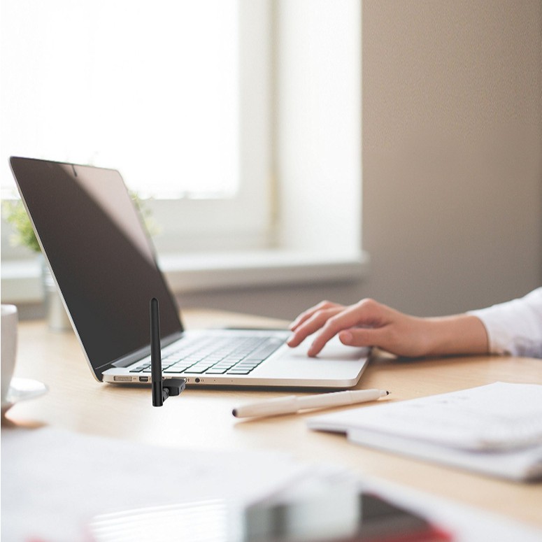 USB thu sóng wifi băng tần kép 2.4G / 5G 802.11AC 600Mbps, có anten, làm điểm phát sóng wifi 5G - Bảo hành 3 tháng