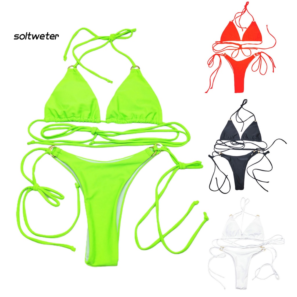 Bộ Đồ Bơi Hai Mảnh Hở Lưng Lưng Cao Phong Cách Thể Thao Có Thể Điều Chỉnh