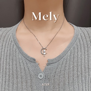 Dây chuyền mặt trăng đính đá, sao tua rua sợi mảnh nữ tính - Mely 1505
