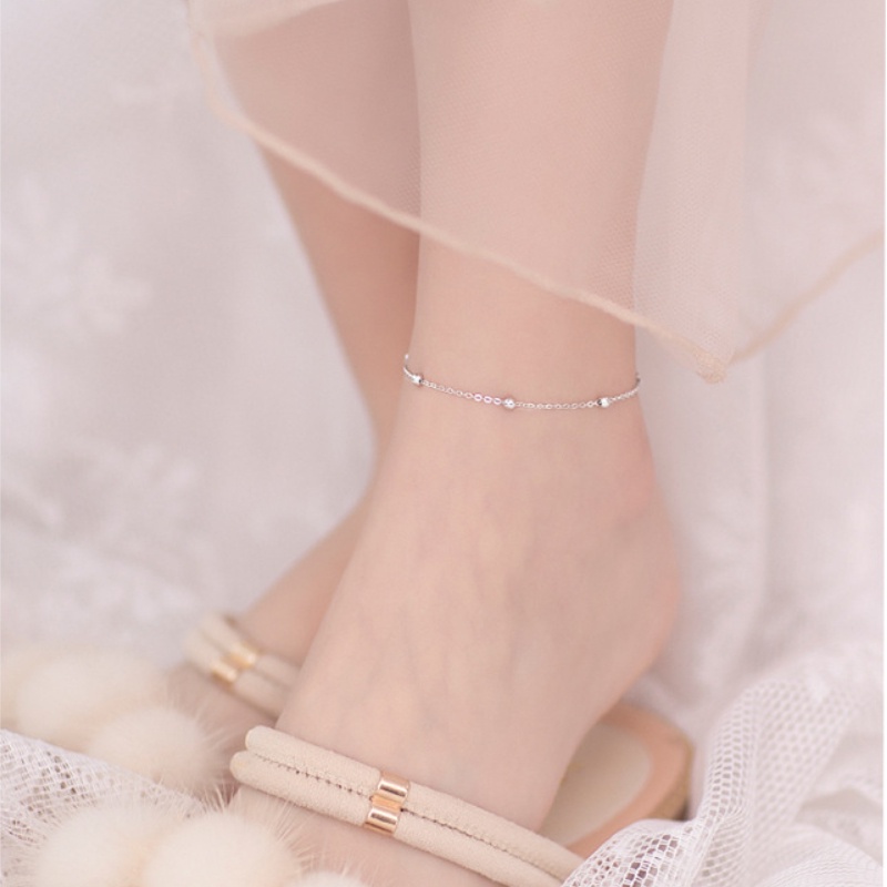 Vòng chân đính cườm nhỏ đơn giản và thanh lịch của phụ nữ