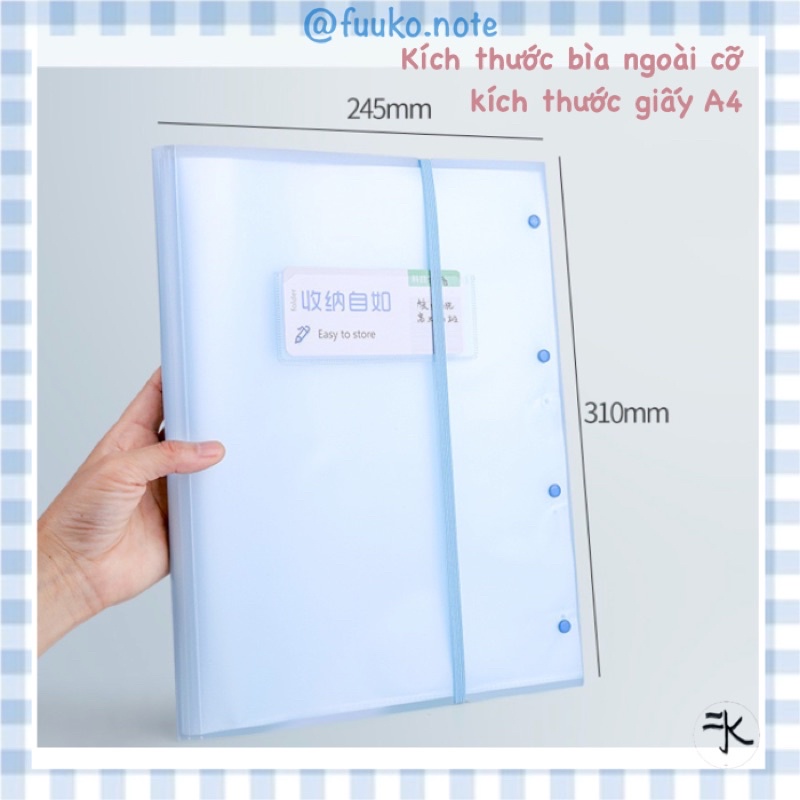 Bìa file A3 Clear Book gấp gọn 30 40 lá lưu trữ giấy tờ, tranh chống thấm nước màu pastel Macaron tiện lợi