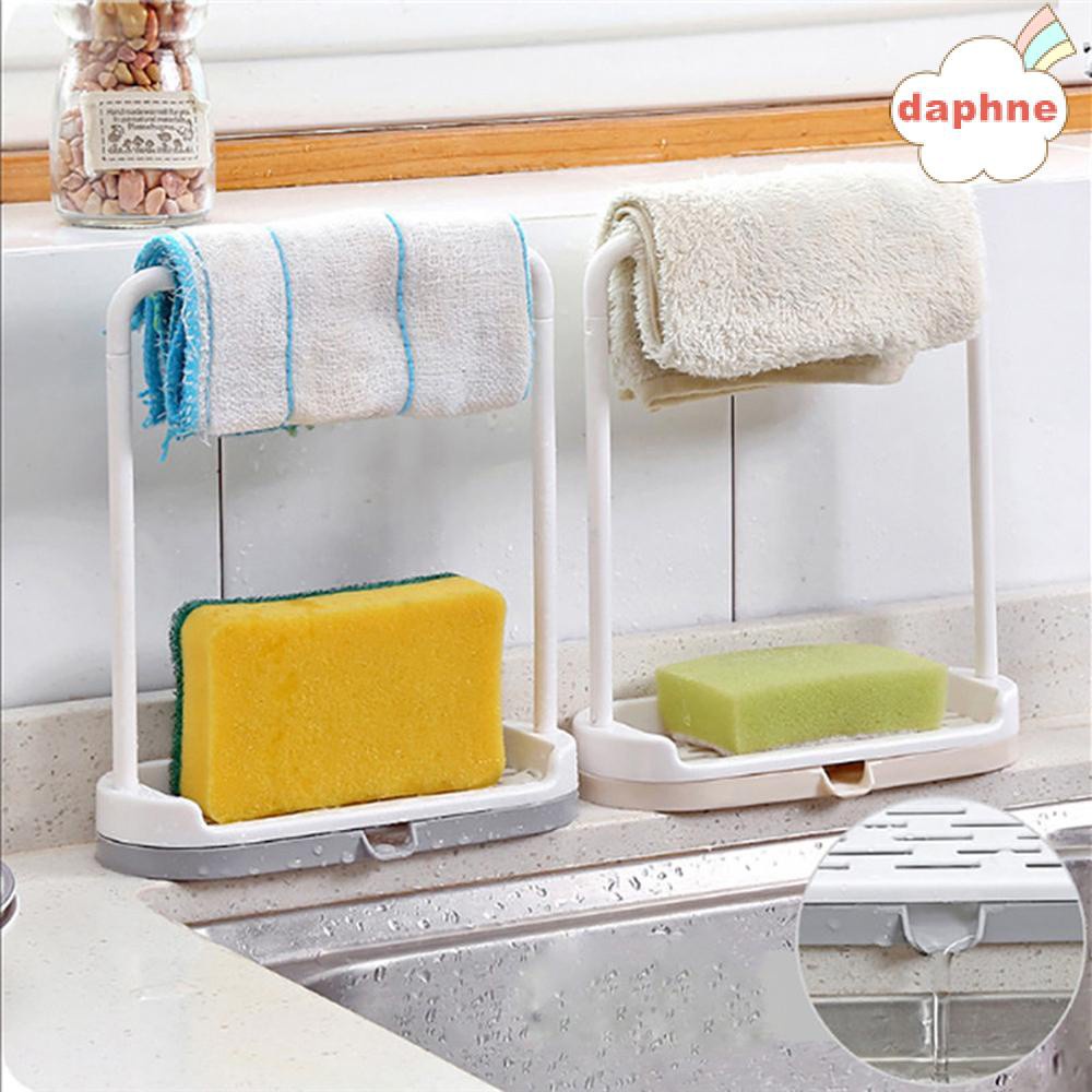 DAPHNE Home &amp; Living Storage Rack Bar Hook Sponge Drain Towel Holder Hanging Bathroom Hanger Kitchen Utensil Box Rag