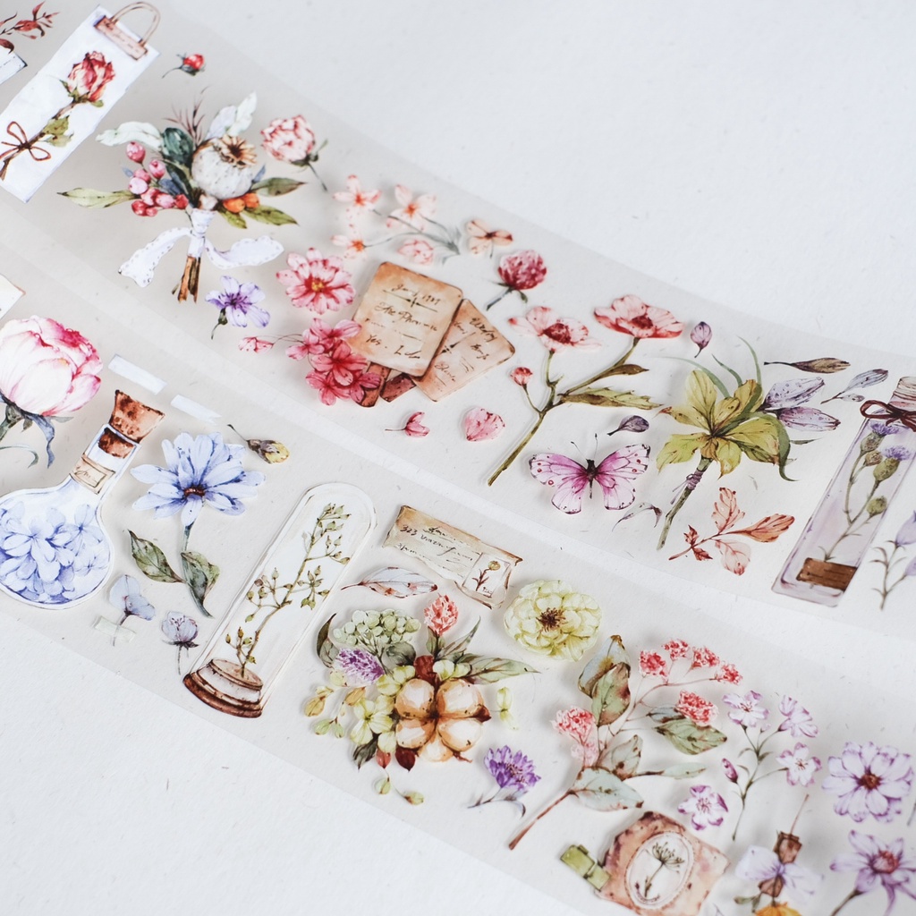 Meohime 𓃠 Băng dán pet tape hoa nổi vintage