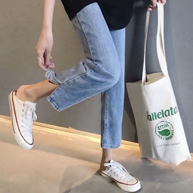 Quần suông xẻ gấu