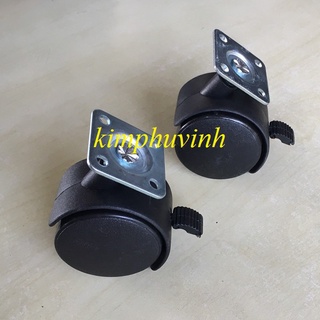 04 CÁI - 50MM BÁNH XE ĐẾ TỦ - BÁNH XE NHỰA ĐEN 50MM - BÁNH XE ĐEN ĐẾ BẰNG 5P