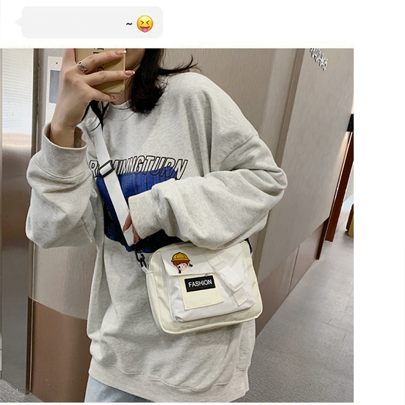 Túi Đeo Chéo Vai Đựng Điện Thoại Bằng nylon Họa Tiết Hoạt Hình Đơn Giản Phong Cách retro Hợp Xu Hướng Mới Cho Nữ Sinh