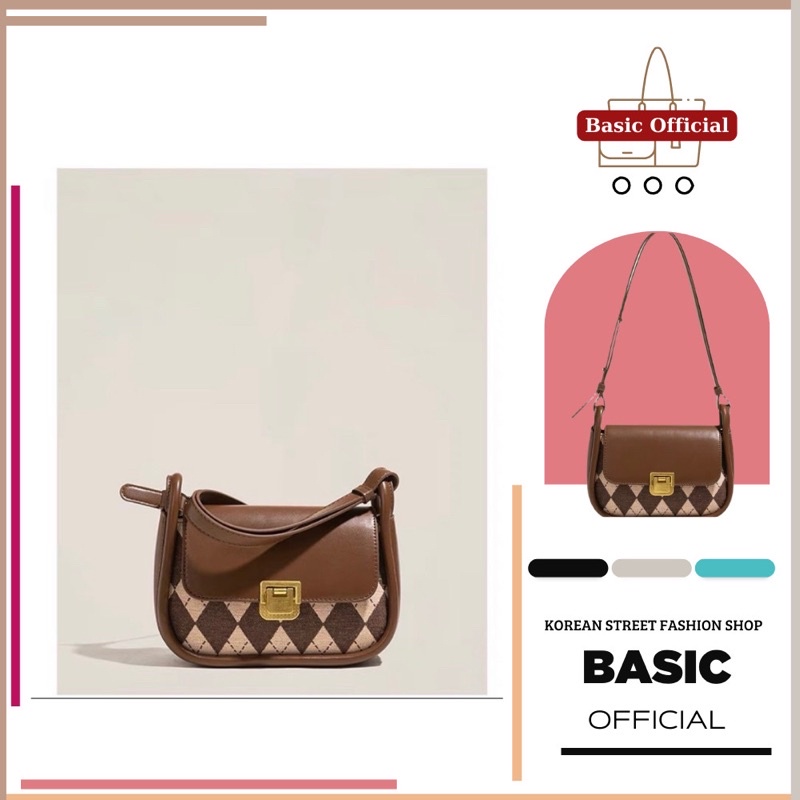 Túi xách nữ đeo chéo đeo vai GOOD BASIC C09.1 viền nổi caro da đẹp phong cách hàn quốc trẻ trung giá rẻ