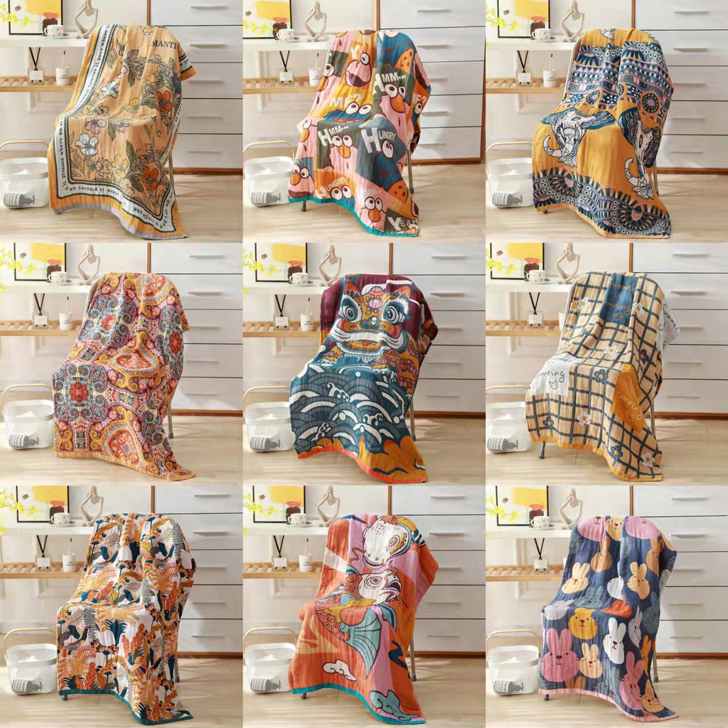 Khăn Tắm Gạc cotton Năm Lớp Mềm Mại Và Thấm Hút Tốt Không Huỳnh Quang Đặc Vụ