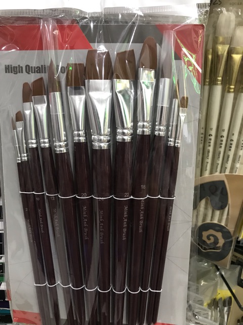 Bộ bút cán nâu 12c