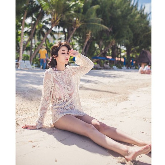 [Hàng quảng châu cao cấp] Áo lưới đi biển họa lá sành điệu | BigBuy360 - bigbuy360.vn