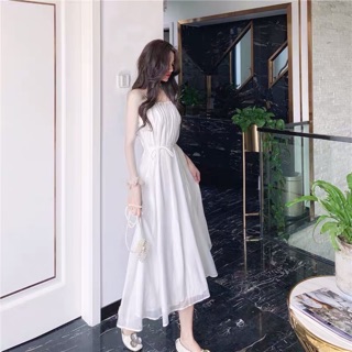 (Có Sẵn) ☁️ MAXI TRẮNG XẾP LY NGỰC ☁️ (có ảnh thật)
