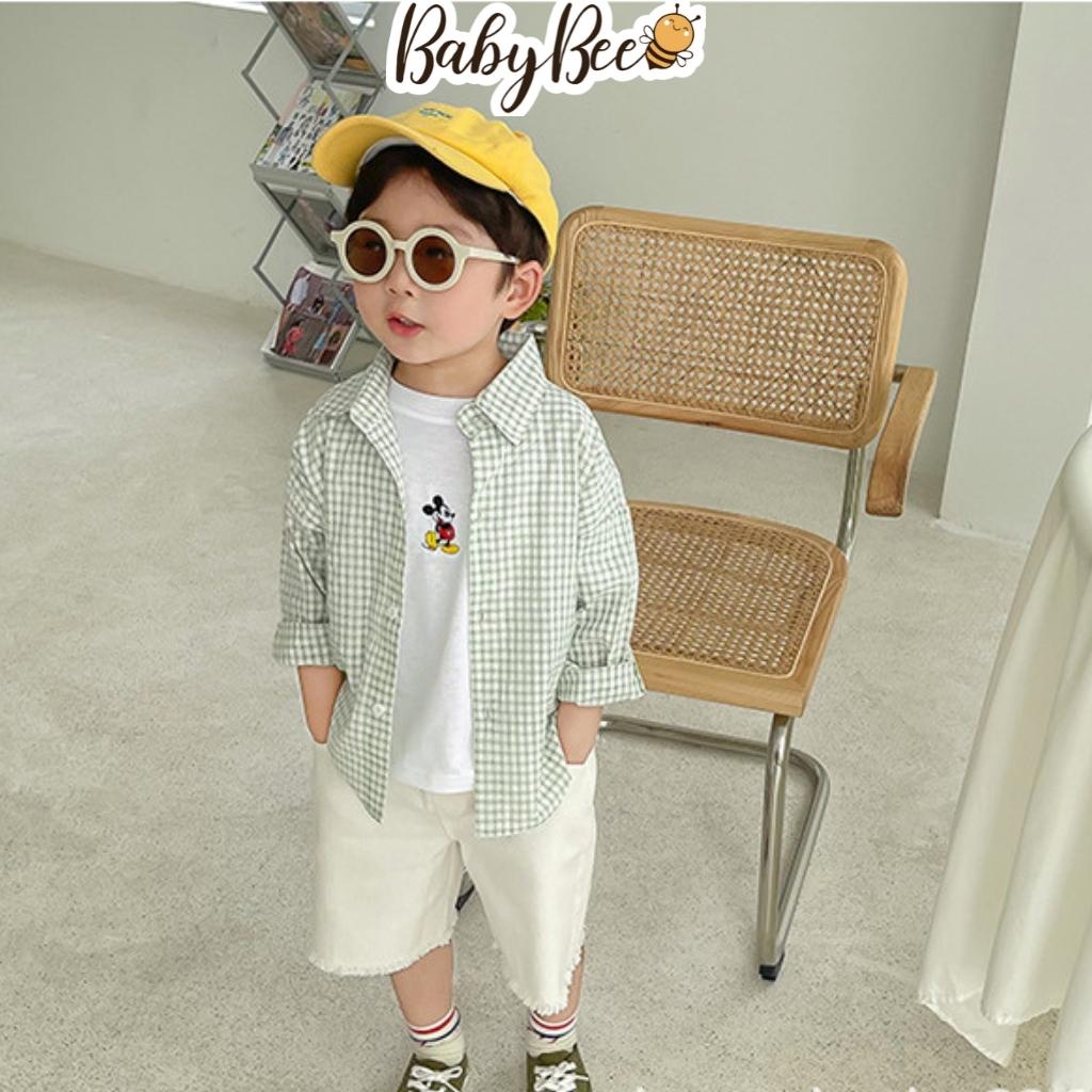 Áo sơ mi bé trai hàn quốc BabyBee quần áo bé trai chất cotton mềm (12-24kg) SM20