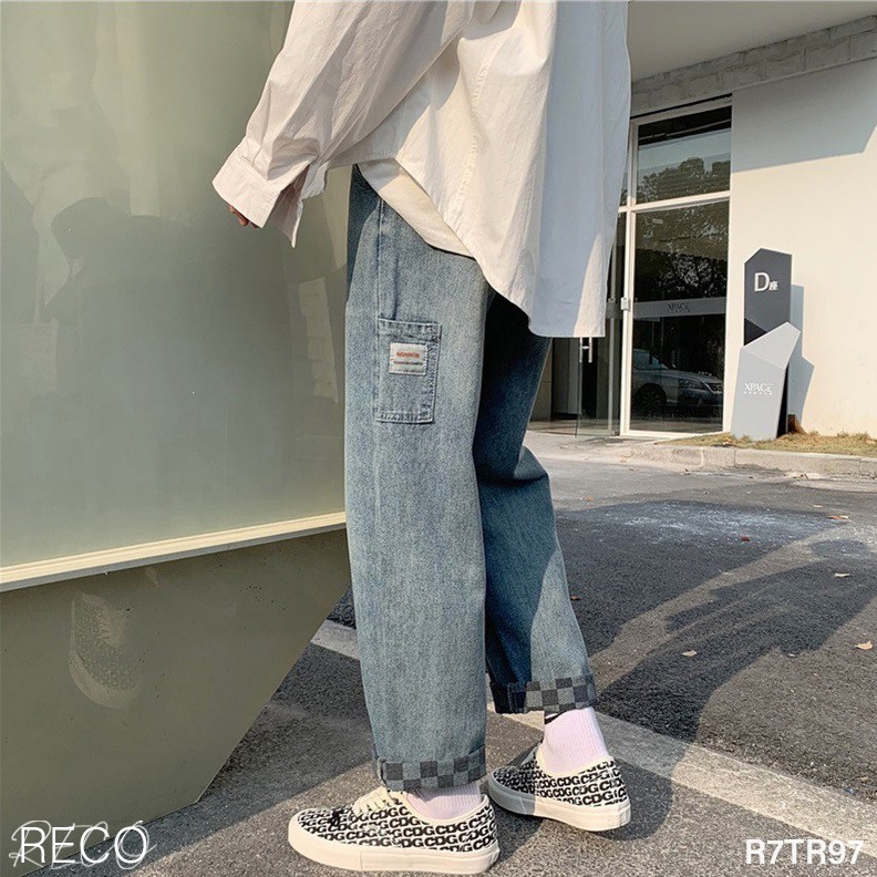 Quần jean nam nữ  Hàn Quốc cao cấp dáng rộng Trousers Loose R7TR97 Unisex