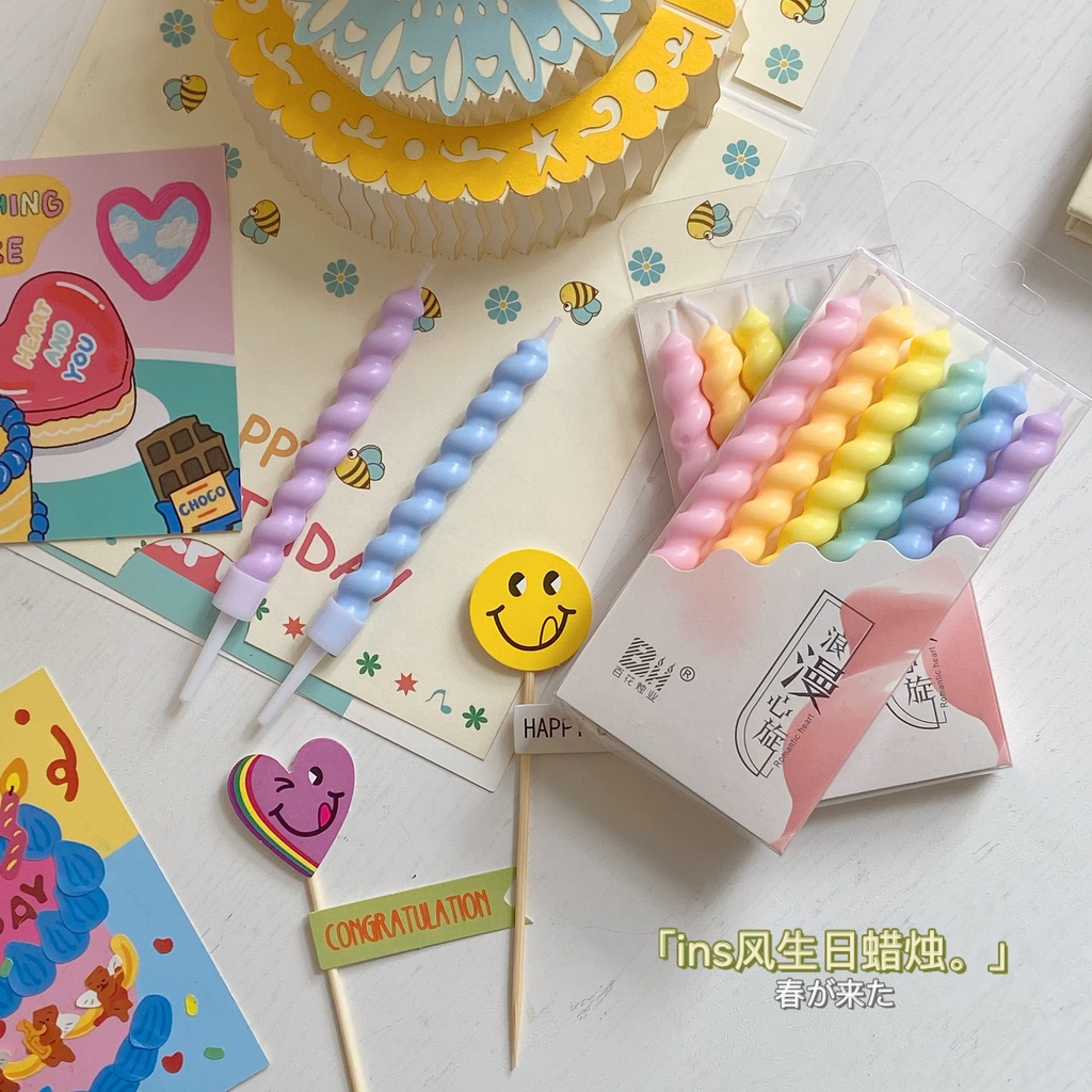Nến xoắn hồ lô màu pastel