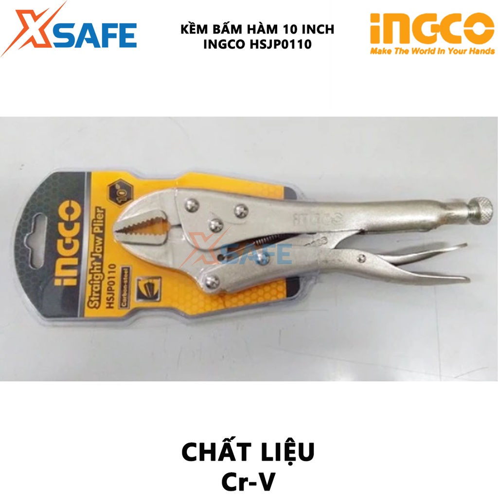 Kìm bấm hàm INGCO HSJP0110 Kềm bấm chết size 10 inch, thép Cr-V mạ Niken siêu bền