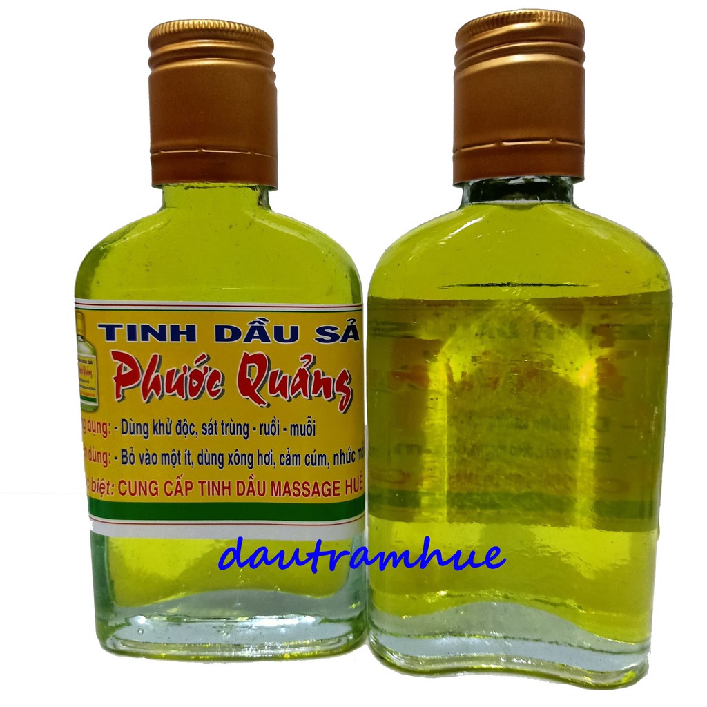 Tinh Dầu Sả Huế Nguyên Chất Phước Quảng 100ml, 20ml, 50ml (Xông Hương, Thơm Phòng, Đuổi Muỗi, Côn Trùng)