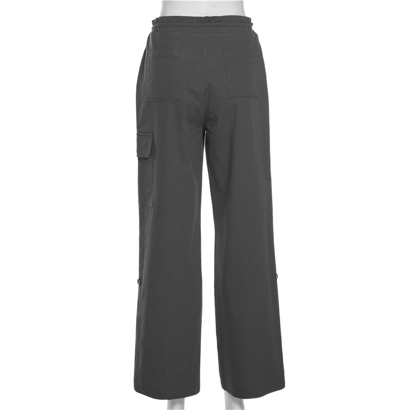 Quần dài DUNEA lưng cao dáng rộng thời trang đường phố cá tính cho nữ