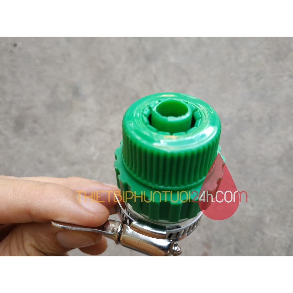 Đầu nối nhanh 16 có đai siết cổ dê khớp nối nhanh vào vòi nước dùng rửa xe tưới cây dẫn nước - MHL