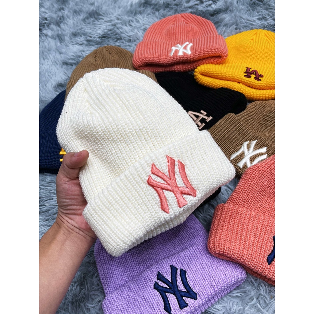 Mũ Len Thêu NY LA Beanie Basic N70
