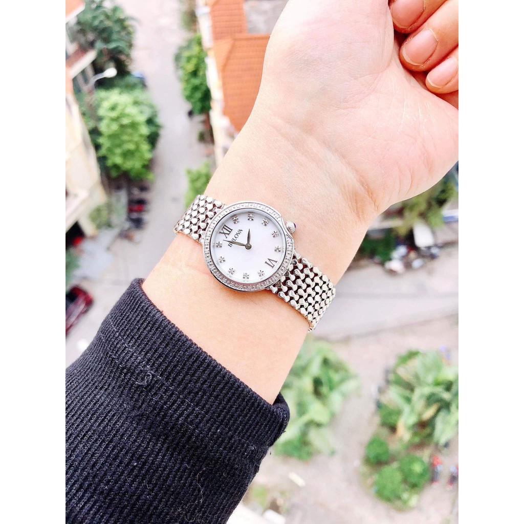 Đồng hồ nữ BULOVA DIAMOND 96W206 mặt kính Sappire Chính Hãng