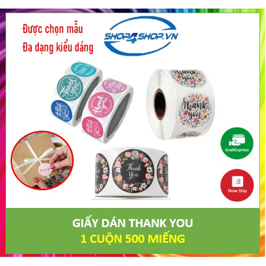 Tem dán Sticker Thank you dành cho các shop bán hàng - decal Thank you - SHOP4SHOP