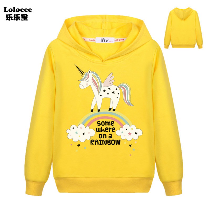 Những chiếc áo hoodie kỳ lân cầu vồng dễ thương cho bé gái