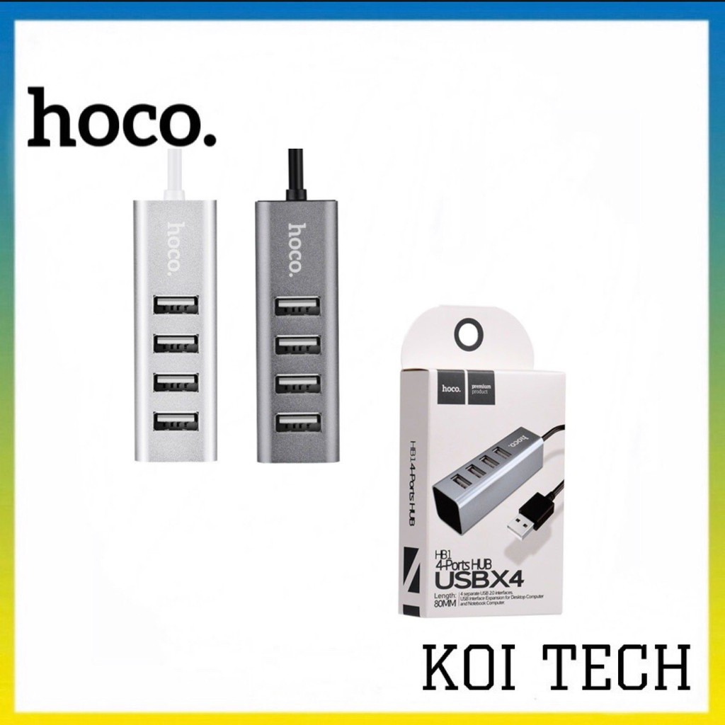 Bộ chia cổng usb hup 1 thành 4 hoco hb1 - bộ 4 cổng usb dây dài 1m đầu usb - vienthonghn