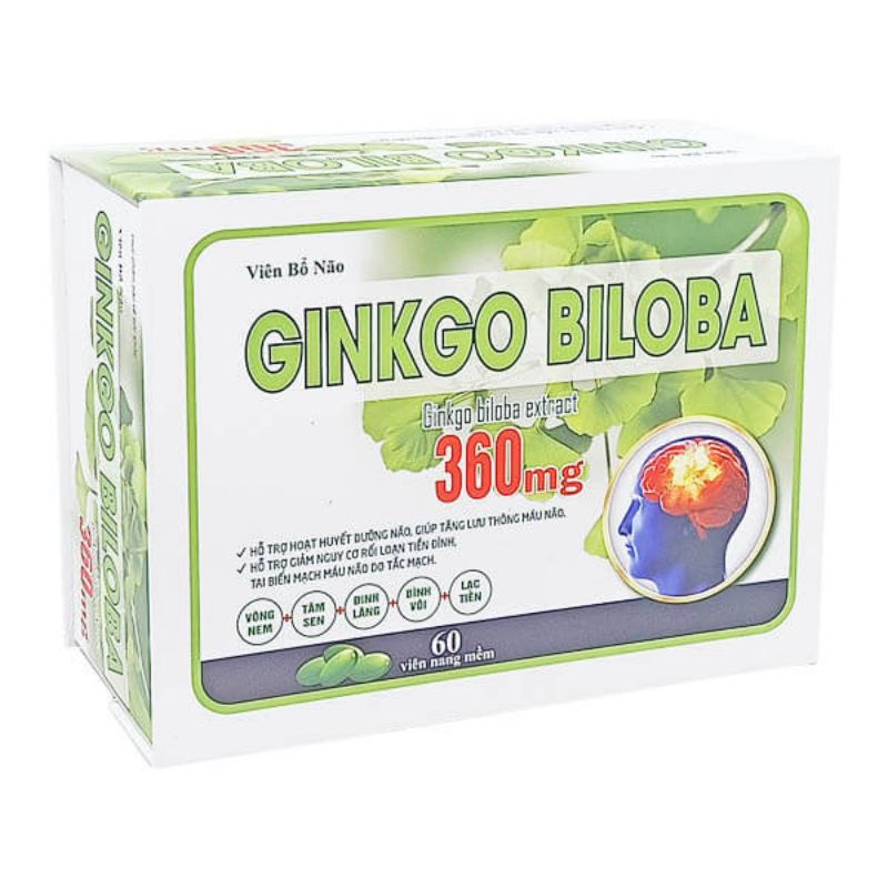 Viên bổ não Ginkgo Biloba 360mg - Tăng tuần hoàn máu, giảm tai biến