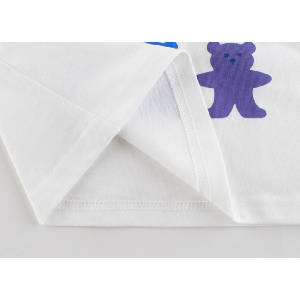 Áo tay dài bé gái  in hình cute tay ghép sọc chất liệu cotton hàng chuẩn xuất chất lượng