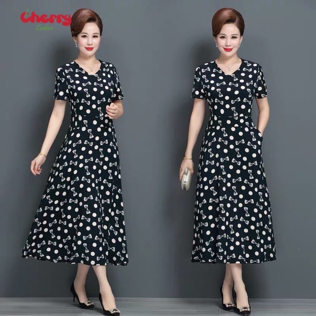 VÁY ĐẦM TRUNG NIÊN KIỂU ĐẦM SUÔNG VOAN CAO CẤP - VÁY ĐẦM TRUNG NIÊN ĐẸP CHERRY LADIES | BigBuy360 - bigbuy360.vn
