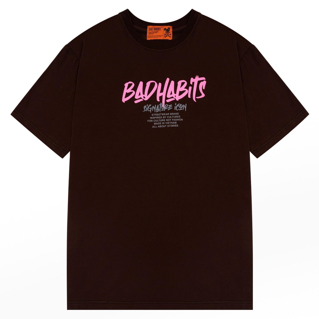 Áo Thun Tay Lỡ BAD BAD HABIT Màu Đen Unisex Form Rộng