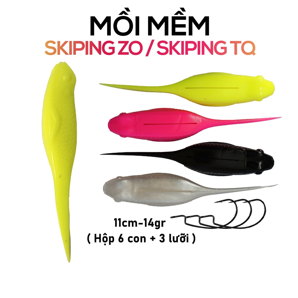 MỒI MỀM SKIPPING ZOH VỈ( 6 con + 3 lưỡi )