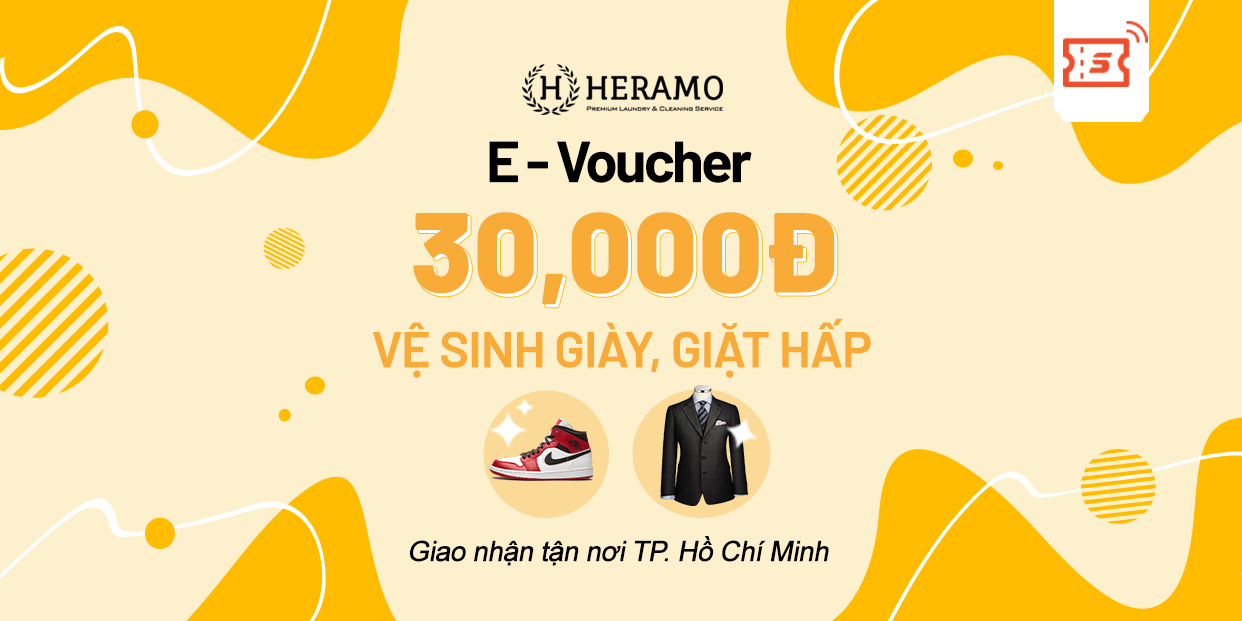 HCM [E-voucher] Ưu đãi 30K vệ sinh giày, giặt hấp, giặt khô cao cấp