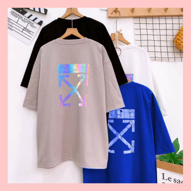 Áo thun Gấu White off phản quang Tay Lỡ Dáng Rộng Việt NamUnisex chất cotton mịn mềm