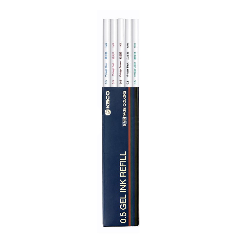 [Hỏa Tốc HCM] Bộ 5 Ruột Bút KACO PURE dòng RETRO (5 màu) - Ngòi 0.5mm