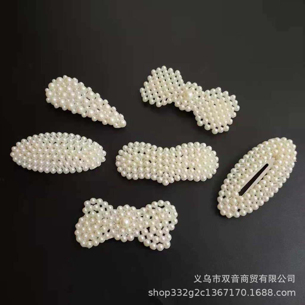 Kẹp Tóc Đính Ngọc Trai Đơn Giản Dễ Thương Phong Cách Hàn Quốc