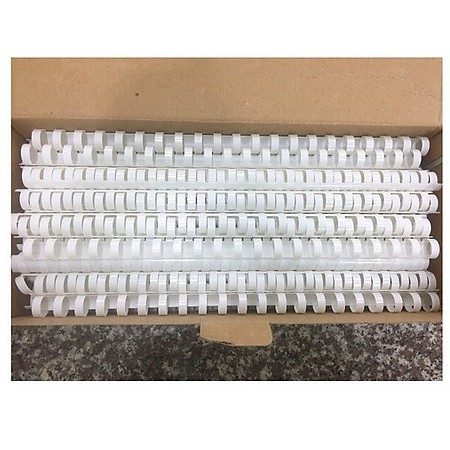 Gáy lò xo nhựa trắng DSB 14mm (hộp/100 cái)