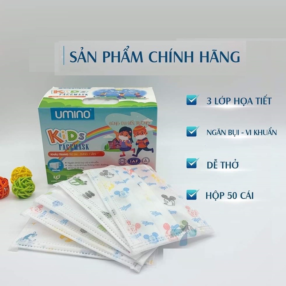 Hộp 50 Khẩu Trang Y Tế Trẻ Em 3 Lớp