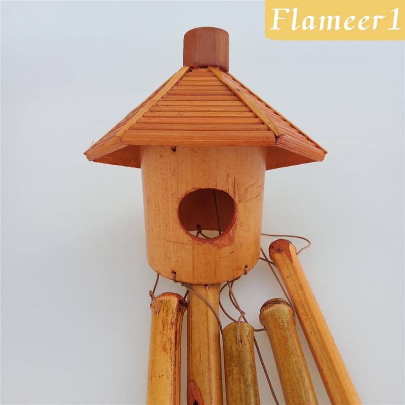 [Flameameer1] Chuông Gió Bằng Gỗ Tre Hình Ngôi Nhà Chim Melodic Cho Sân Vườn / Sân Vườn / Tiểu Cảnh