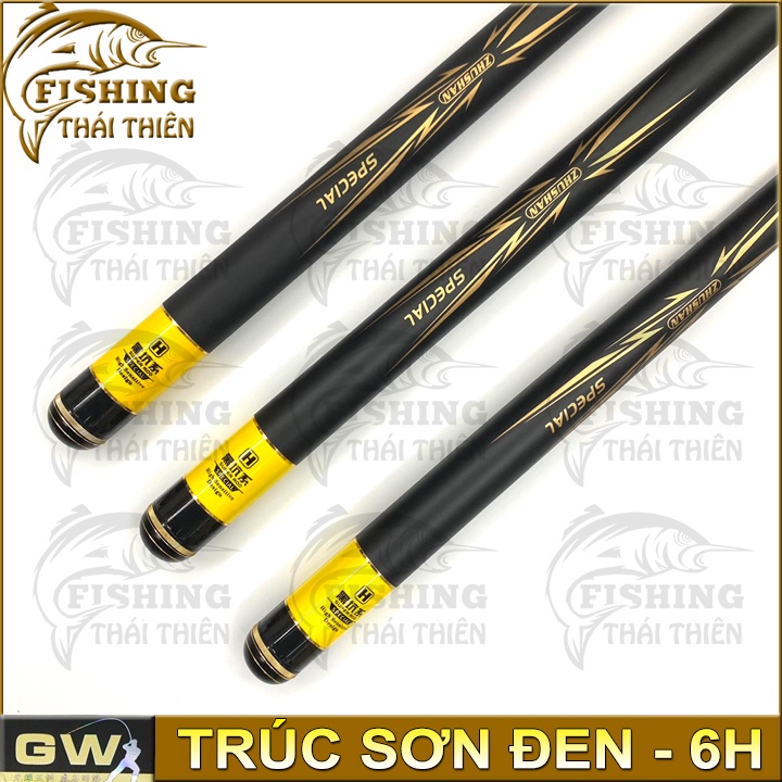 Cần Câu Tay GW Trúc Sơn Đen Chất Liệu Carbon Độ Cứng 6H Phiên Bản 2021 Chuyên Dùng Săn Hàng 4m5, 5m4, 5m7